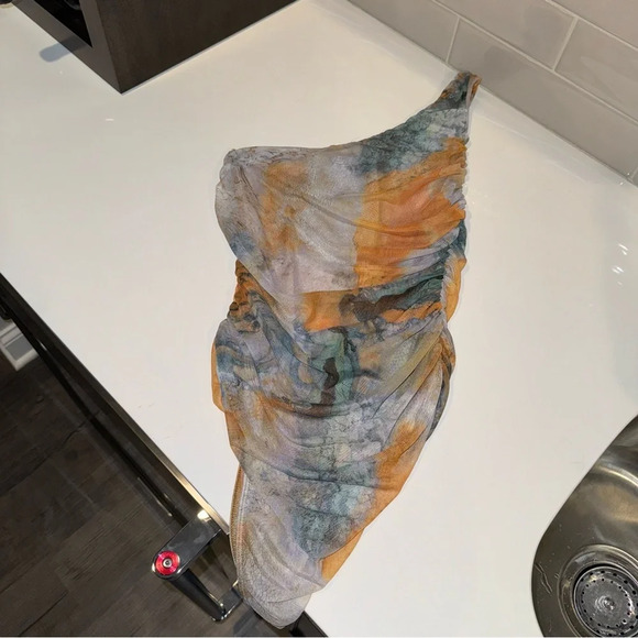 NWOT Zara Mesh Asymmetric Bodysuit - Picture 5 of 9